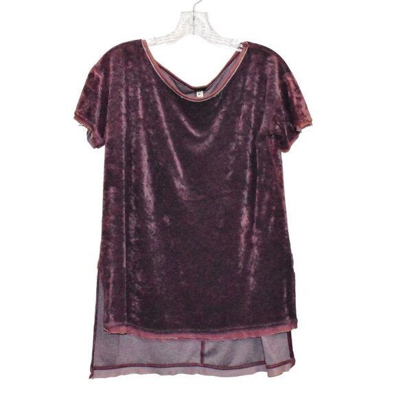 We The Free Free People Short Sleeve Pullover Velvet Top Size XS - Picture 1 of 15